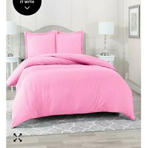 Macy's Pink Solid Comforter Set